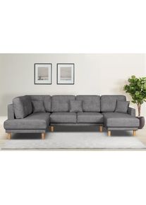 Goodproduct, GOODproduct Wohnlandschaft &raquo;TRIPLO U-Form wahlweise mit Schlaffunktion, B/T/H: 310/192/90 cm&laquo; Schlafsofa, auch mit Bettkasten, Steppung 