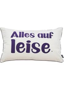 done., done. Dekokissen &raquo;Vibe&laquo; Weicher Samtstoff, beige, lila, schriftzug, Polyester, 1 Stk.