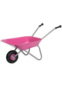 Rolly Toys Brouette &raquo;rollyMetallschubkarre, silber/pink&laquo; pour enfants ; fabriqu&eacute; en Europe