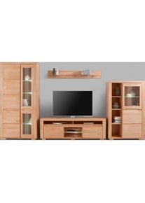 Goodproduct, GOODproduct Wohnwand &raquo;Denis&laquo; Set, 4 Stk. tlg., kernbuche teilmassiv, Holz teilmassiv