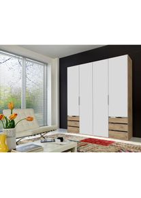 wimex, Kleiderschrank &raquo;Level by fresh to go&laquo; mit Schubladen, plankeneichefarben, wei&szlig;, B/H/T: 200 cm x 236 cm x 58 cm