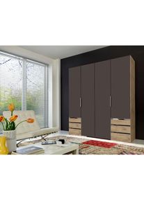 wimex, Kleiderschrank &raquo;Level by fresh to go&laquo; mit Schubladen, plankeneichefarben, graphit, B/H/T: 200 cm x 216 cm x 58 cm