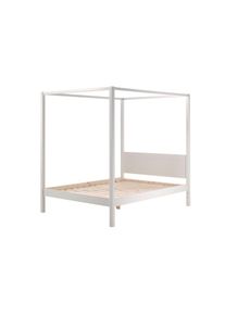 Vipack, Himmelbett &raquo;Pino, Kiefer massiv weiss lackiert, Made in Europe, zeitloses Design&laquo; B/H/T ca. 208x191x148cm, inkl. Rolllattenrost, 2 Breiten zur