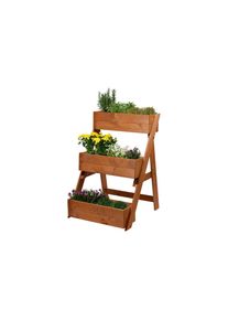 Dobar, Dobar Hochbeet &raquo;Pflanztreppe 3-stufig&laquo;, braun, B/H/T: 70 cm x 90 cm x 70 cm