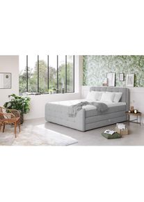 Cotta, COTTA Boxspringbett &raquo;Fort mit Bettkasten, inkl. Topper&laquo; erh&auml;ltlich in verschiedenen Breiten (160cm, 180cm & 200cm), hellgrau, 100% POLYESTER (