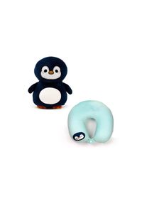 Ackerman Reisekissen &raquo;Sombo Pl&uuml;sch 2 in 1 Pinguin&laquo;, dunkelblau, t&uuml;rkis, Mit Bezug: Nein