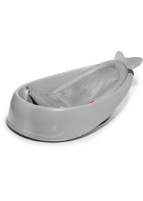 SKIP HOP Baignoire pour b&eacute;b&eacute; &raquo;Moby, grau&laquo; H&ouml;he 30 cm Avec bouchon de vidange tapis en filet