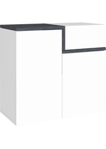 Home Affaire, Home Affaire Schuhschrank &raquo;Zet&laquo; Breite 80 cm, wei&szlig; hochglanz, zement, FSC -zertifizierter Holzwerkstoff, B/H/T: 80 cm x 80 cm x 40 cm