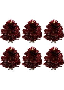 Creativ green, Creativ green Weihnachtsbaumklammer &raquo;Weihnachtsdeko rot aussen, Christbaumschmuck&laquo; in Metallic-Optik, bordeaux, Kunststoff