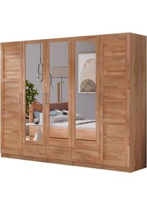 Goodproduct, GOODproduct Kleiderschrank &raquo;Sabrina, nat&uuml;rlicher Landhausstil, mit Innenausstattung&laquo; Spiegel und Schubladen, teilmassiv,Buche oder Eiche,