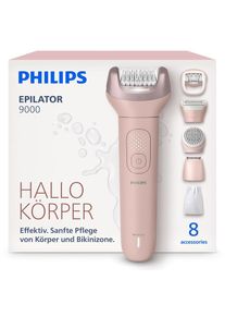 Philips, Epilierer &raquo;Series 9000 BRE719/00&laquo; 7 Stk. Aufs&auml;tze nass und trocken verwendbar, mit 2 Geschwindigkeitsstufen, rosa, Trimmen und formen Sie auf