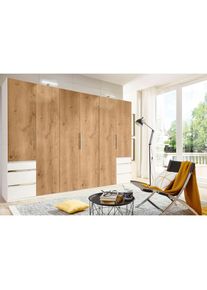 wimex, Kleiderschrank &raquo;Level by fresh to go&laquo; mit Schubladen, wei&szlig;, plankeneichefarben, B/H/T: 300 cm x 236 cm x 58 cm
