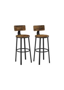 VASAGLE, VASAGLE Barhocker &raquo;2er Set 46.5 x 99&laquo;, braun, schwarz, B/H/T: 46,5 cm x 99 cm x 37 cm