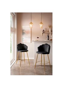 Salesfever Tabouret de bar &raquo;Clam Barstuhl mit Stil&laquo; Ensemble, ensemble de 2, Design coquillage extravagant en lot pratique de 2