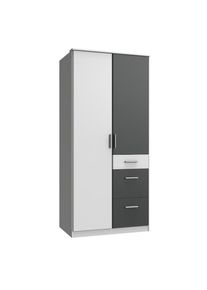 wimex, Kleiderschrank &raquo;Joker&laquo; wahlweise mit Spiegel, wei&szlig;, abgesetzt graphit, B/H/T: 90 cm x 199 cm x 59 cm