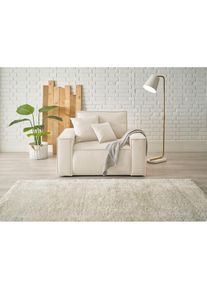 GOODproduct Canap&eacute; 2 places &raquo;FINNLEY Struktur fein, XXL-Sessel, Lesesessel, inkl. Zierkissen&laquo; 1 cuis tlg. disponible en tissus Boucl&eacute;, structure fine 