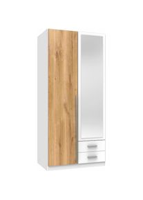 Wimex, Kleiderschrank &raquo;Skate&laquo;, wei&szlig;, plankeneichefarben, B/H/T: 90 cm x 198 cm x 58 cm