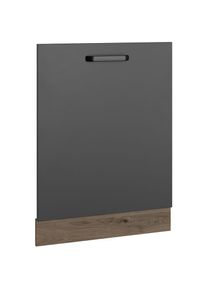 Wiho-K&uuml;chen Wiho K&uuml;chen, wiho K&uuml;chen Frontblende &raquo;Elba&laquo; f&uuml;r vollintegrierte Einbaugeschirrsp&uuml;ler, Masse (B/H): 59,4/71,5 cm, schwarz, Holzwerkstoff, B/H/T: 59,4 