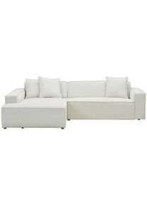 CARRYHOME Ecksofa , Creme , Kunststoff , Ottomane links, L-Form , 280x188 cm , Stoffauswahl, seitenverkehrt erh&auml;ltlich, R&uuml;cken echt , Wohnzimmer, Sofas & Couches, Wohnlandschaften, Ecksofas