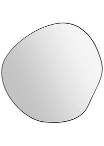 Xora Wandspiegel , Schwarz , Metall, Glas , wellenf&ouml;rmig , 80x80x1.5 cm , Spiegel, Wandspiegel