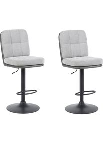 Hela, Hela Barhocker &raquo;VILA&laquo; Set, 2 Stk. tlg. 360&deg; drehbar, h&ouml;henverstellbar, Materialkombi, grau, vintage anthrazit, 100% Polyester, B/H/T: 42,5 cm x 