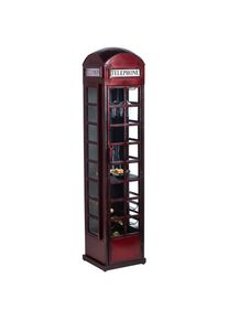 Ambia Home Vitrine , Rot, Schwarz , Metall, Glas , Vintage , 1 F&auml;cher , 40x173x39 cm , stehend , Esszimmer, Vitrinen, Vitrinenschr&auml;nke