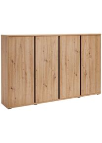 Xora Schuhschrank , Eichefarben , Kunststoff , 18 F&auml;cher , 192.7x120x33.8 cm , Typenauswahl, stehend , Garderobe, Schuhaufbewahrung, Schuhschr&auml;nke