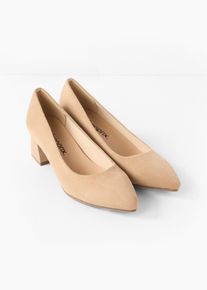 Pumps mit Blockabsatz in beige, Gr&ouml;sse 37, bonprix