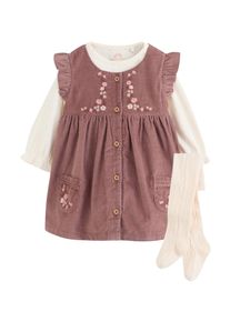 next Set: Kleid, Body und Strumpfhose M&auml;dchen Gr&ouml;&szlig;e 50 ecru / schoko