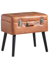 Xora Hocker , Braun, Schwarz , Holz, Textil, Holzwerkstoff , Kiefer , rechteckig , 50x46x35 cm , Stauraum , Wohnzimmer, Sessel, Hocker, Sitzhocker