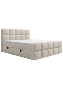 Xora Boxbett , Beige , Kunststoff , H3 , 140x200 cm , Bettkasten, Stoffauswahl, Topper durchgehend, In verschiedenen Gr&ouml;ssen erh&auml;ltlich, Box mit integrierter Matratze , Schlafzimmer, Betten, Doppelbetten