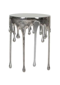 Ambia Home Beistelltisch , Silberfarben , Metall , rund , rund , 38x50x38 cm , Wohnzimmer, Wohnzimmertische, Beistelltische, Beistelltische rund