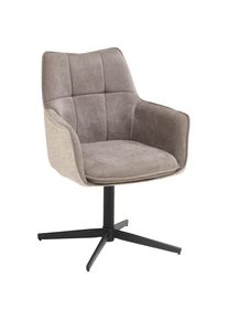 Livetastic Armlehnstuhl , Anthrazit, Schwarz , Metall, Textil , Drehkreuz , 62x85x62 cm , Sitzfl&auml;che 360&deg; drehbar , Esszimmer, St&uuml;hle, Polsterst&uuml;hle