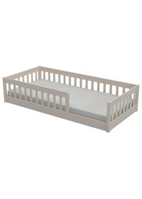 CARRYHOME Bodenbett. , Kaschmir , Holz , Kiefer,Kiefer , vollmassiv , 90x200 cm , Baby- und Kinderm&ouml;bel, Kinderzimmer & Jugendzimmer, Kinderbetten