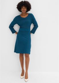 Strickkleid mit Ajourmuster in petrol, Gr&ouml;sse 40/42 (M), bonprix
