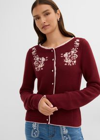 H&uuml;bsche Trachten-Strickjacke mit Stickerei in rot, Gr&ouml;sse 48/50 (XL), bonprix