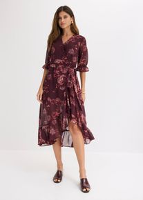 Chiffonkleid in rot, Gr&ouml;sse 44, bonprix