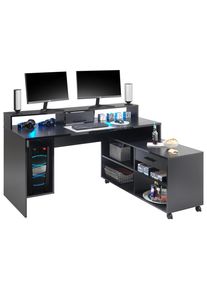 Livetastic Gaming-Tisch , Schwarz , Holzwerkstoff , 1 Schublade(n) Schubladen , rechteckig , 70x92x160 cm , Kabeldurchlass , B&uuml;rom&ouml;bel, Schreibtische, Gaming-Tisch
