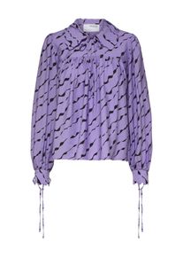 Selected Bluse Damen Gr&ouml;&szlig;e M lila / schwarz