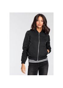 AJC, Unisex, AJC Blouson mit Rippkragen, praktische Eingrifftaschen, Leichte &Uuml;bergangsjacke, schwarz, 38, Modischer Blouson f&uuml;r einen trendigen Look