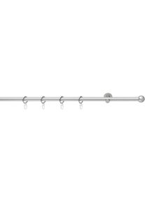 GOOD LIFE, Gardinenstange &raquo;BOLA&laquo; &Oslash; 16 mm 1 l&auml;ufig-l&auml;ufig Fixmass mit Ringen, chromfarben, Kunststoff, Metall