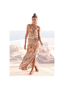 Lascana, Unisex, Lascana Maxikleid &raquo;mit modischem Ausschnitt und Ethnoprint, Jerseykleid&laquo; Ohne Taschen elegantes Sommerkleid, Strandkleid mit 