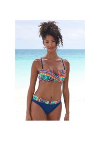 Buffalo, Unisex, B&uuml;gel-Bandeau-Bikini mit farbenfrohen Design, blau bedruckt, 42, Cup C, Farbenfrohes Design