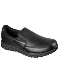Skechers, Unisex, Berufsschuh &raquo;NAMPA-GROTON&laquo; Slipper f&uuml;r Gastronomie, Pflege, Krankenhaus mit Strecheins&auml;tzen, schwarz, 43, Sportiver Slipper mit 
