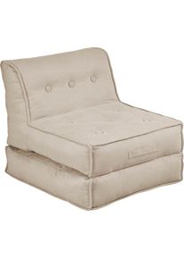Home Affaire, Home Affaire Sessel &raquo;Pia&laquo; Loungesessel in 2 Gr&ouml;ssen, mit Schlaffunktion und Pouf-Funktion., creme, Feinstruktur