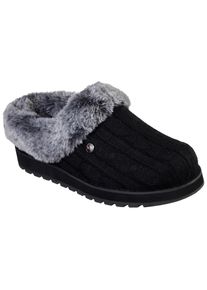 Skechers, Unisex, Pantoffel &raquo;KEEPSAKES - ICE ANGEL&laquo; Hausschuh in Strick-Optik, schwarz, grau, 36, Modischer Hausschuh zum Schlupfen