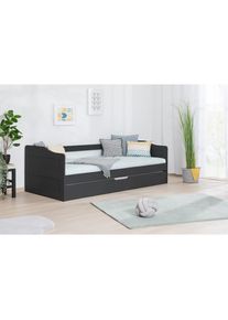 Ticaa, Funktionsbett &raquo;Melinda, Daybett, Jugendbett, 2 Schlafpl&auml;tze, Schublade auf Rollen&laquo; 90x200cm, FSC -zertifizierte Kiefer, 2 Rollroste, Massivholz