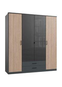wimex, Kleiderschrank &raquo;Fulda, 135 oder 180/58/199cm, 2 Schubladen, Made in Germany&laquo; mit Kranzleiste, besonderer Look durch Multiplex Optik, mit oder 