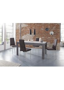 Goodproduct, GOODproduct Essgruppe &raquo;Lynn160/Kate&laquo; 5 Stk. tlg. Tisch mit 4 St&uuml;hlen, schieferfarben, anthrazit