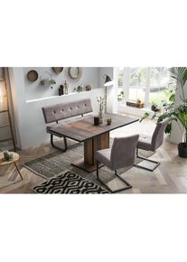 Hela, Hela Essgruppe &raquo;Luise I G (Bank, St&uuml;hle, Tisch)&laquo; Set, 4 Stk. tlg. Komfortsitz mit Federkern, Topseller Tischgruppe, Esszimmer, oldwood, vintage 